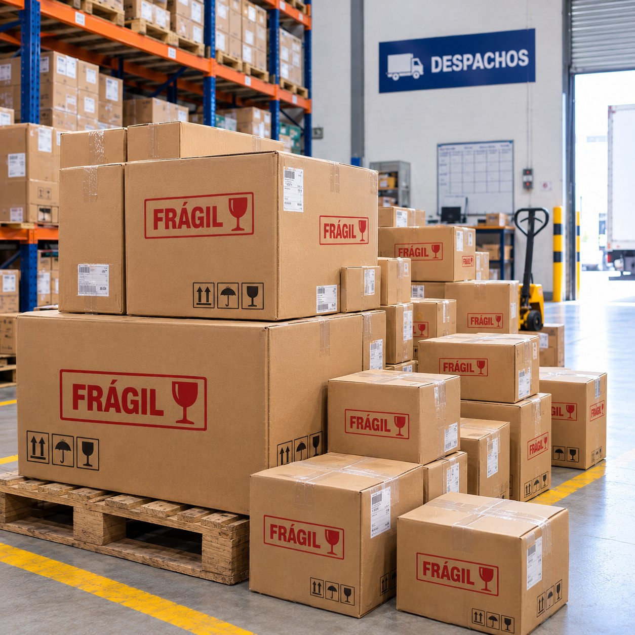 Cajas de mercadería lista para entrega