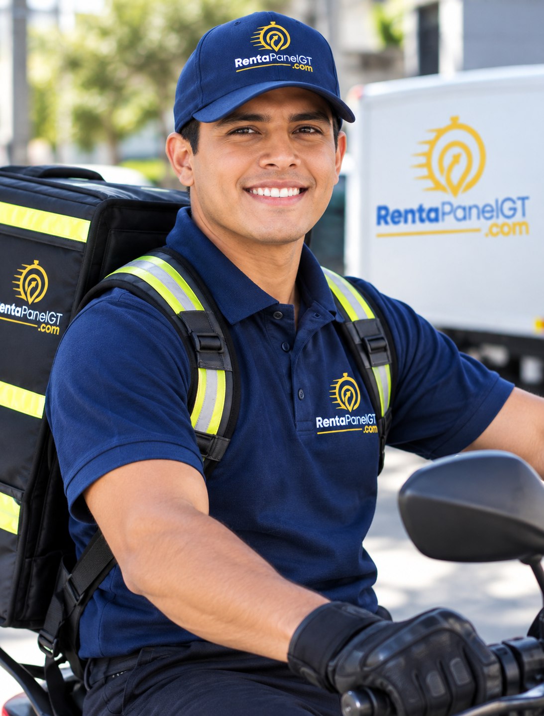 Mensajera de RentaPanelGT cargando paquetes